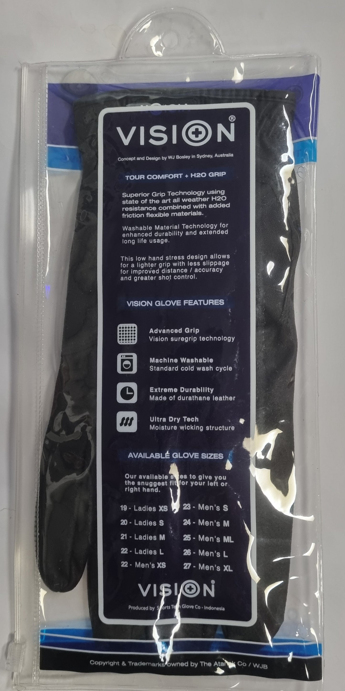 Vision Tour Comfort H2O Xtra Grip Golf Gloves