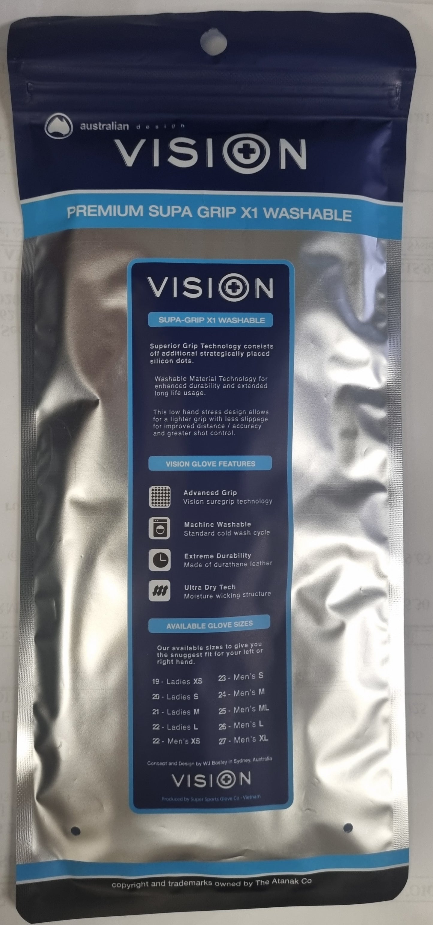 Vision Premium Supa Grip X1 Washable Glove